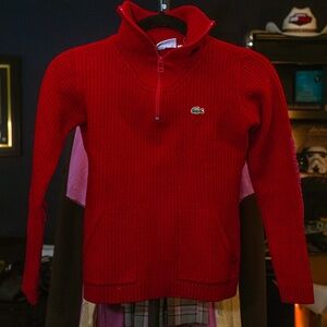 Lacoste Women’s Bold Red Zip-Up Sweater